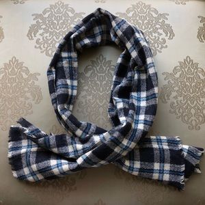 Kate Spade blue plaid wool scarf